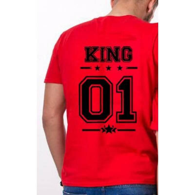 T Shirt King Queen Couple - King 01 Rouge