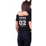 T Shirt King Queen Couple - Queen 02 Noir