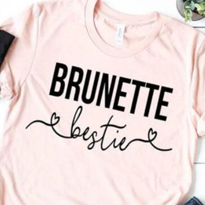 T Shirt Meilleure Amie Brunette Bestie
