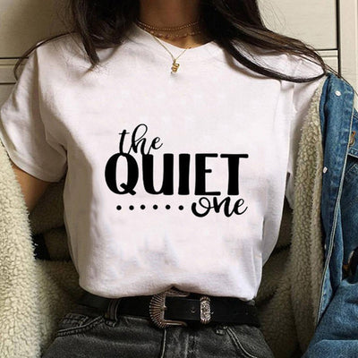 T Shirt Meilleure Amie Quiet Loud Blanc - MatchingMood