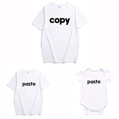 T Shirt Copier Coller Blanc pour Pere Fils