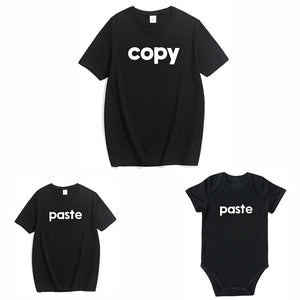 T Shirt Copier Coller Noir pour Pere Fils