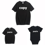 T Shirt Copier Coller Noir pour Pere Fils