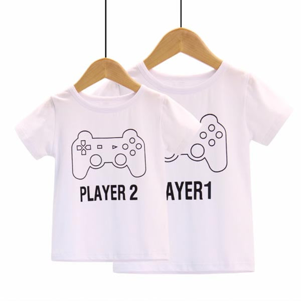 T Shirt Player 1 Player 2 pour Pere Fils