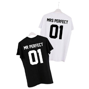 T Shirt Pour Couple Mr Mrs Perfect - MatchingMood