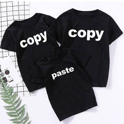 Tee Shirt Famille Copy Paste Noir