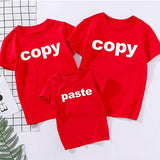 Tee Shirt Famille Copy Paste Rouge