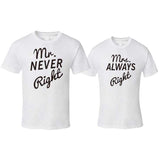 Couple T-Shirt Mr Right Mrs Always Right Duo