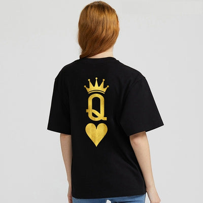 Tee Shirt Couple King Queen Or