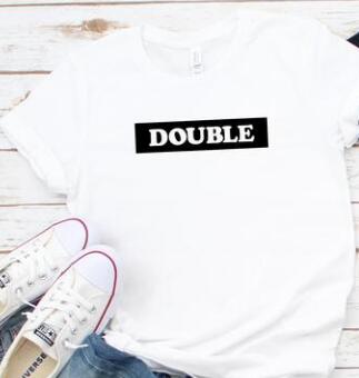 T Shirt Ma Meilleure Amie Double Trouble Blanc - MatchingMood