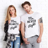 Couple T-Shirt Mr Right Mrs Always Right