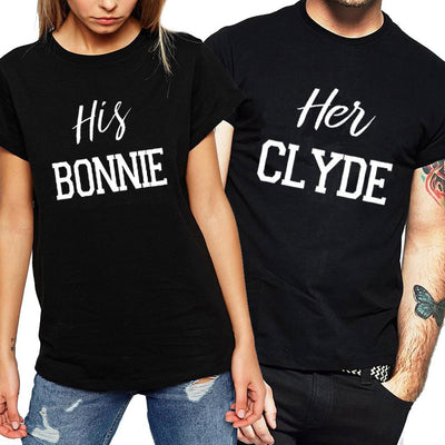 Bonnie and Clyde Tee-Shirt Couple noir