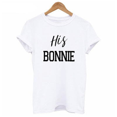 T-shirt Couple His bonnie Blanc