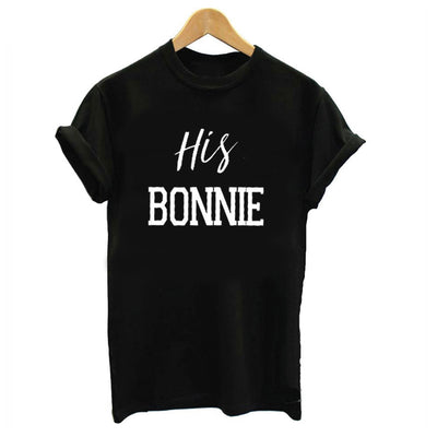 T-shirt Couple His bonnie Noir
