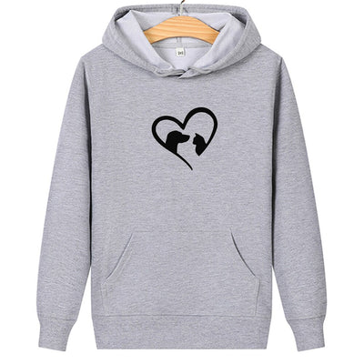 Sweat A Capuche Chat Gris