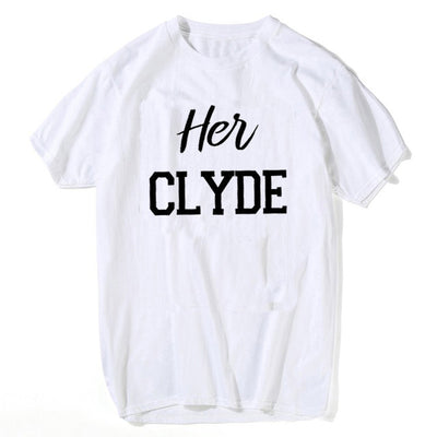 T-shirt Couple Her Clyde Blanc