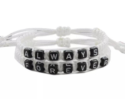 Bracelet pour Couple avec Texte Blanc - Matchingmood