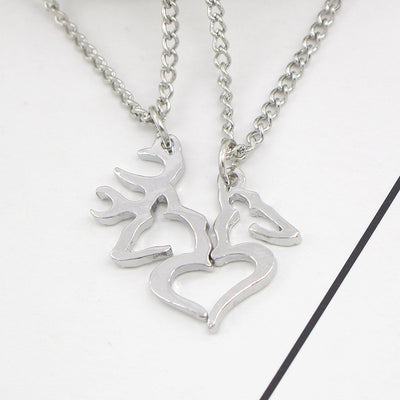 Collier Couple de Cerfs Chaîne Mailles