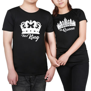 Tee-Shirt Couple Her King His Queen