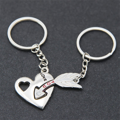 Porte Clé Couple Fleche et Coeur
