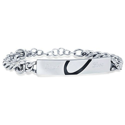 Bracelet Couple Acier Coeur