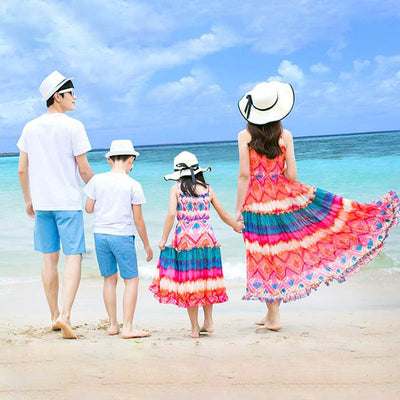 Tenue Coordonnée Famille Bohème de dos