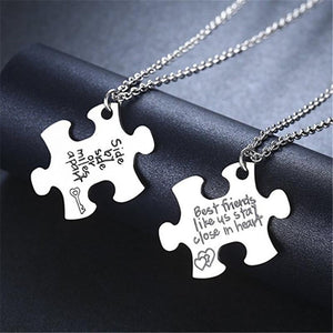 Collier d'Amitié Pour Meilleures Amies en Puzzles